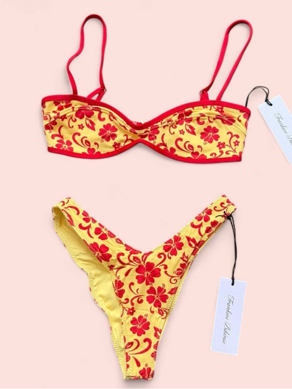 Frankie's Bikinis Yellow & Red Floral Two-Piece Bikini